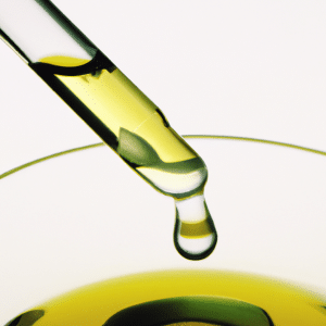 dripping oil from pippette